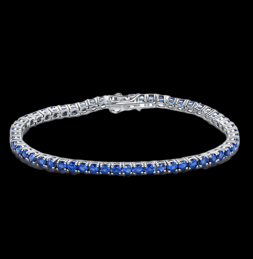 Tennis Bracelet Blue Silver