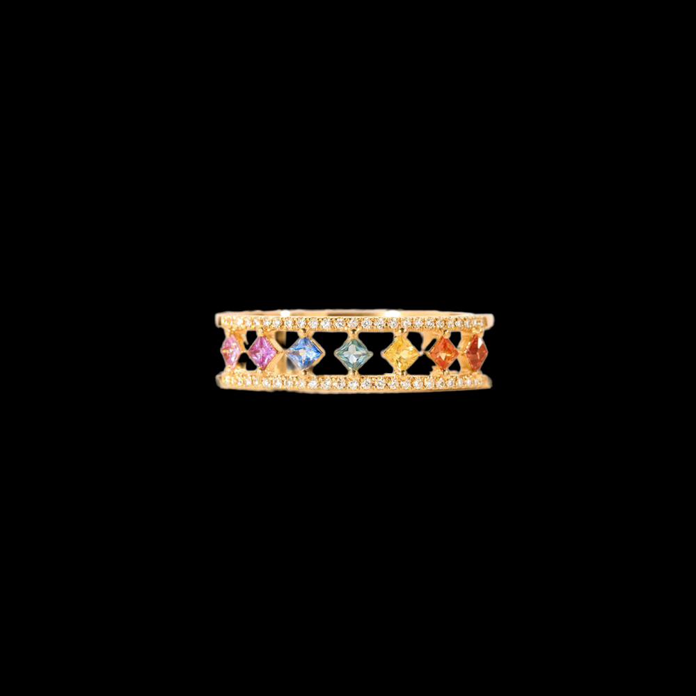 Rainbow Diamond Ring