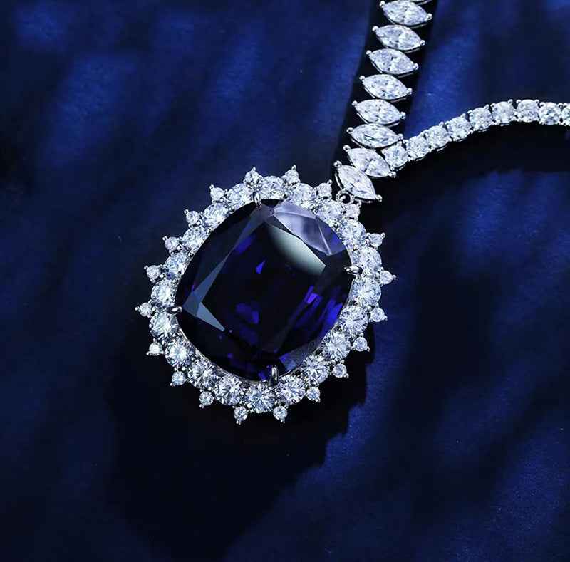 Sapphire Necklace Silver