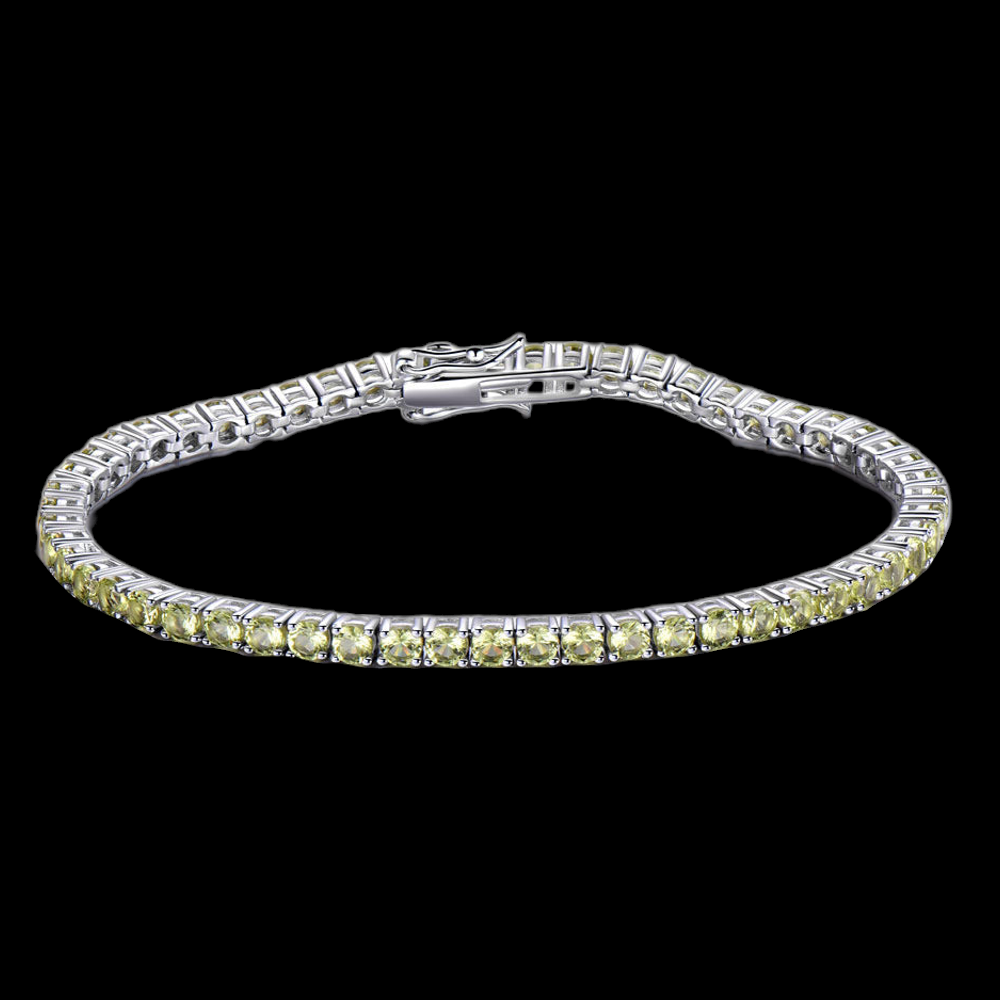 Tennis Bracelet Yellow Silver