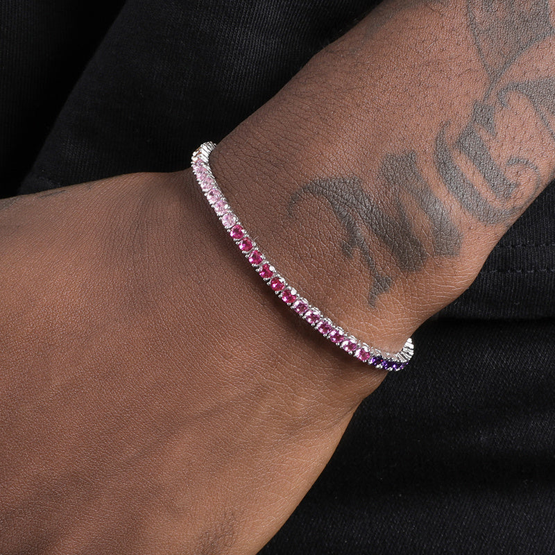 Tennis Bracelet Rainbow Silver