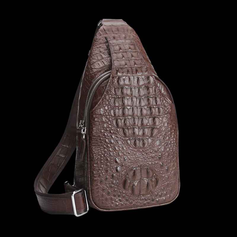 Crocodile Leather Crossbody Bag | Casual Chest & Sling Bag