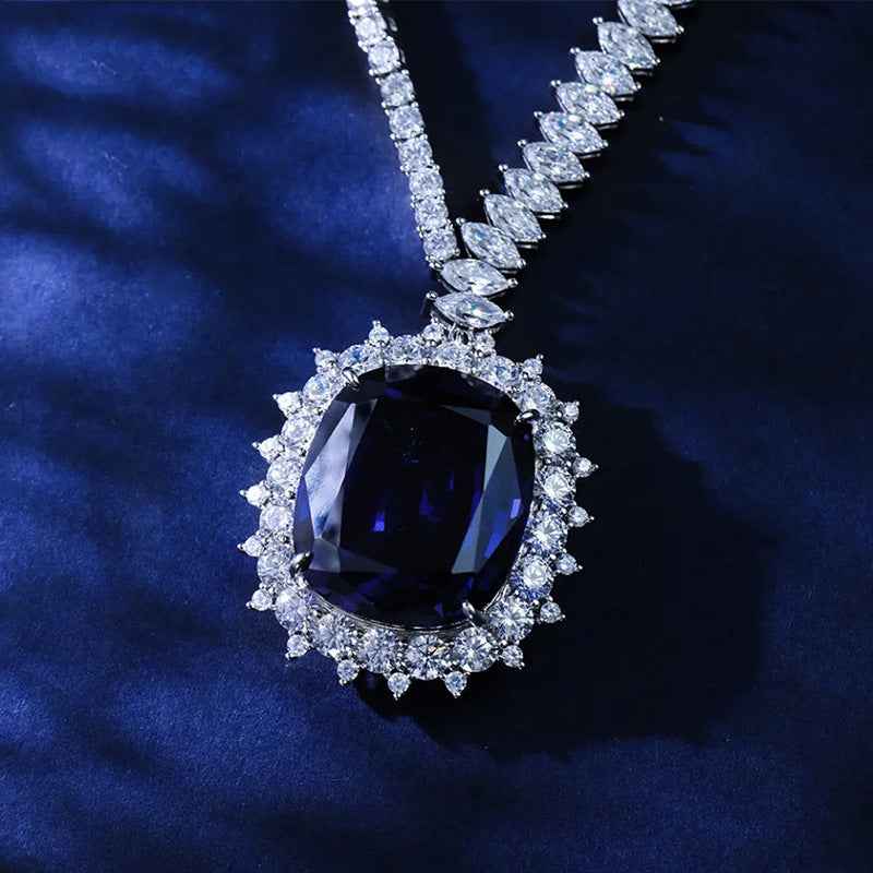Sapphire Necklace Silver
