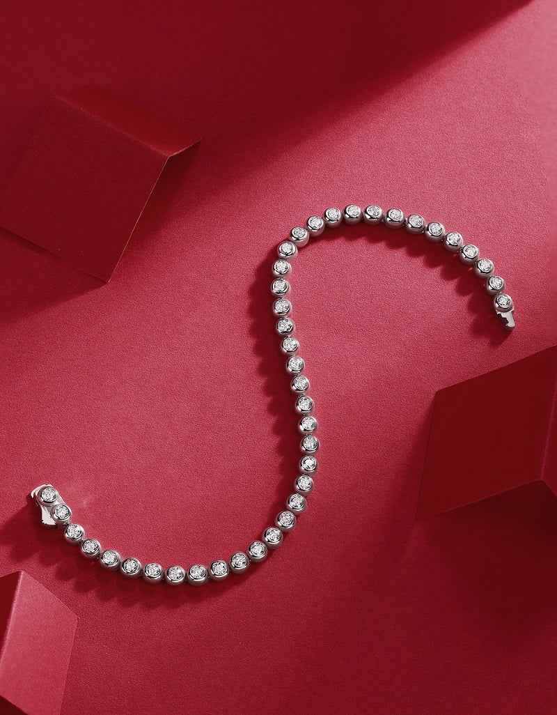 Round Silver Tennis Bracelet