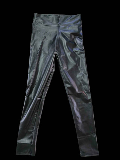 Reflective Elastic High Waist Leather Pants
