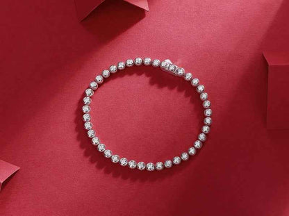 Round Silver Tennis Bracelet