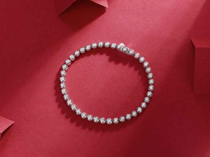 Round Silver Tennis Bracelet