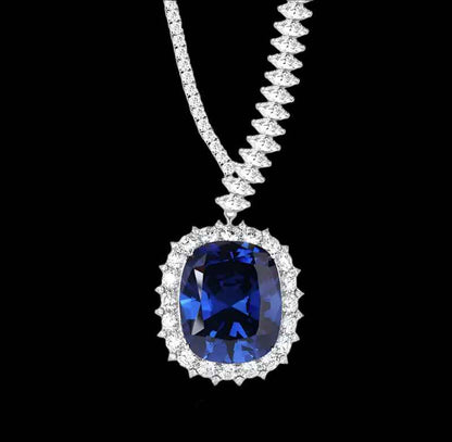 Sapphire Necklace Silver