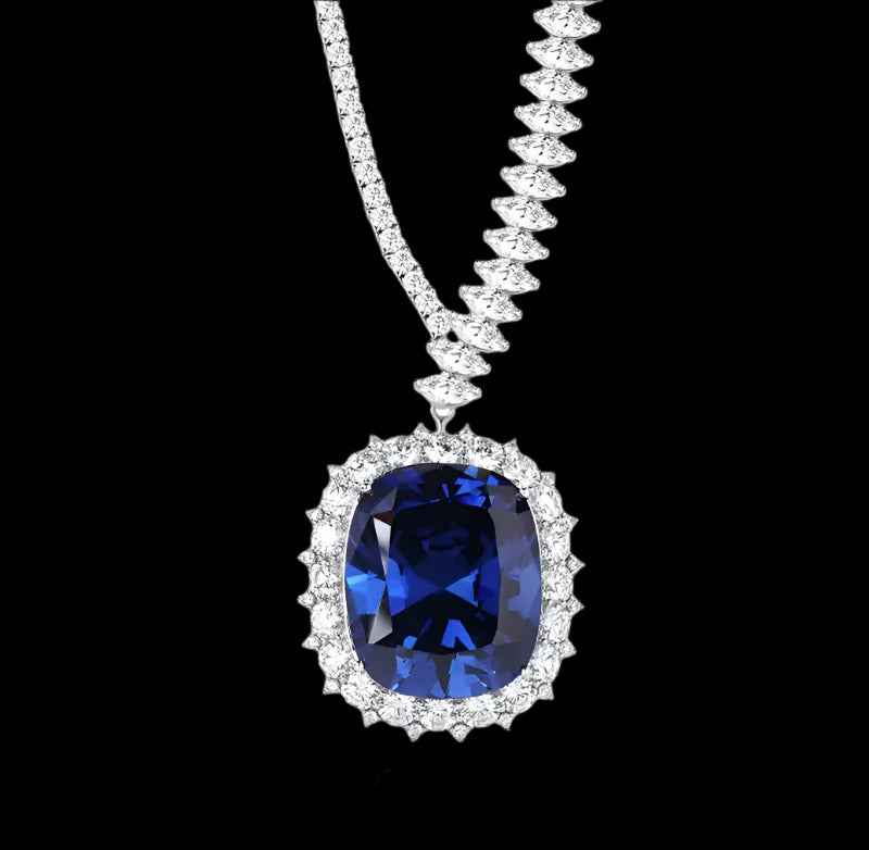 Sapphire Necklace Silver