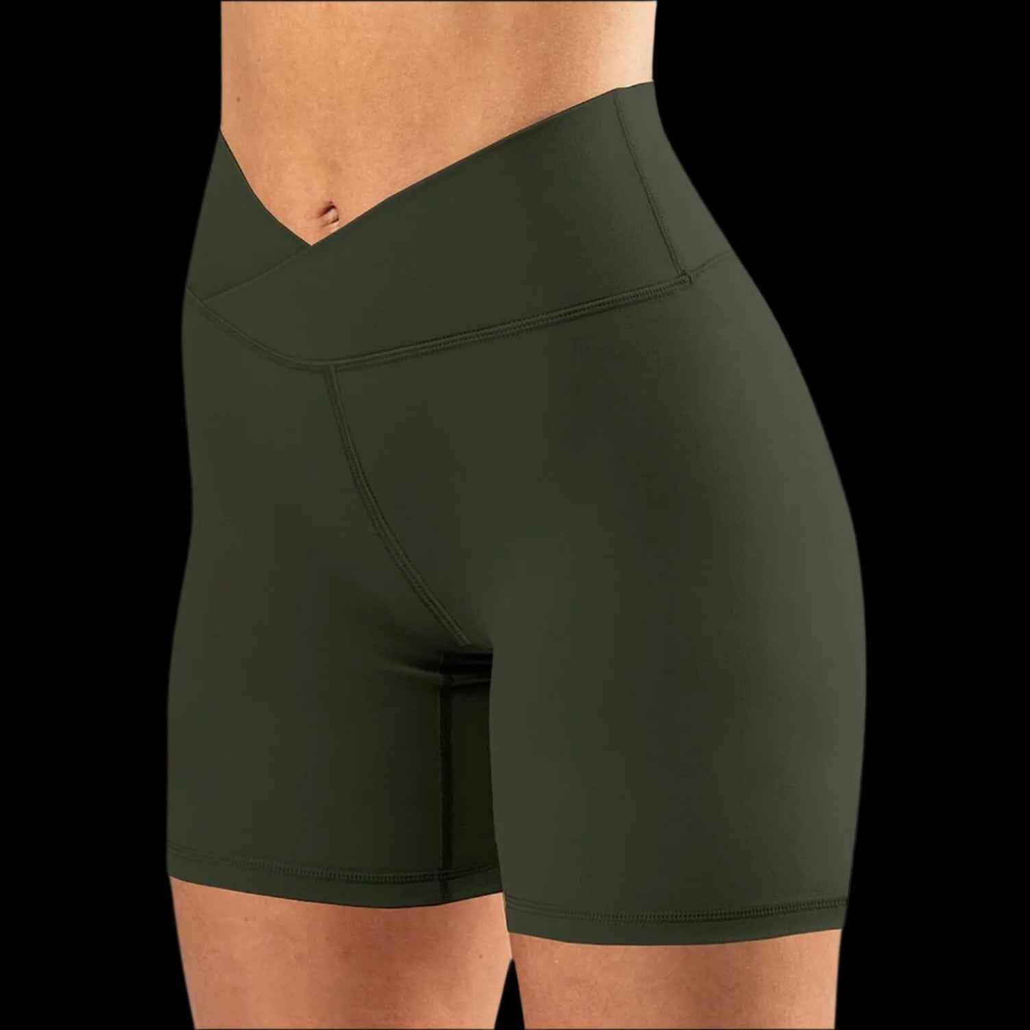 Yoga Fitness Cross-waist Legging Shorts