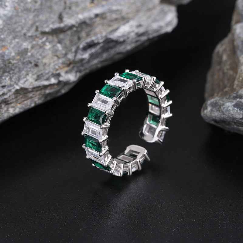 Emerald Silver Ring