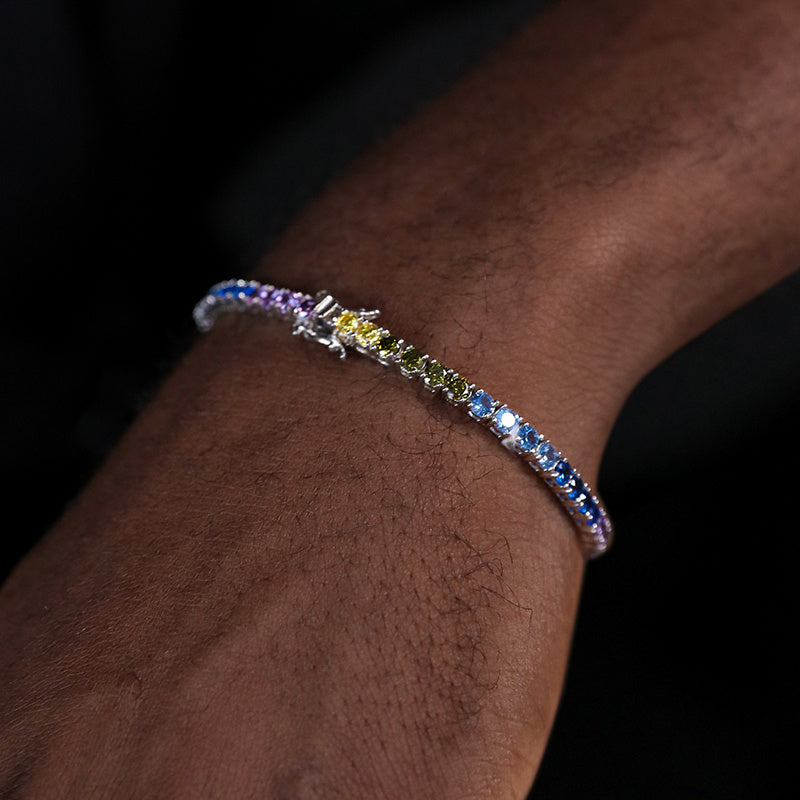Tennis Bracelet Rainbow Silver