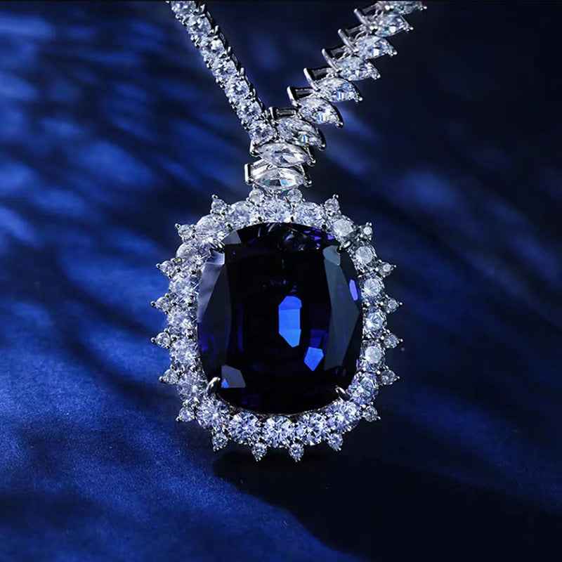 Sapphire Necklace Silver