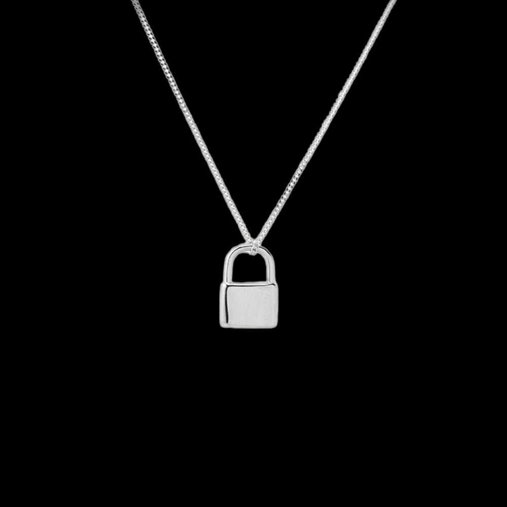 Small lock Necklace Silver