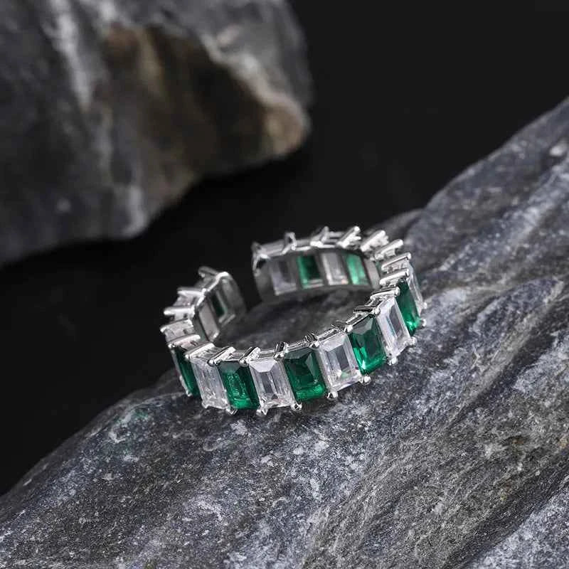 Emerald Silver Ring