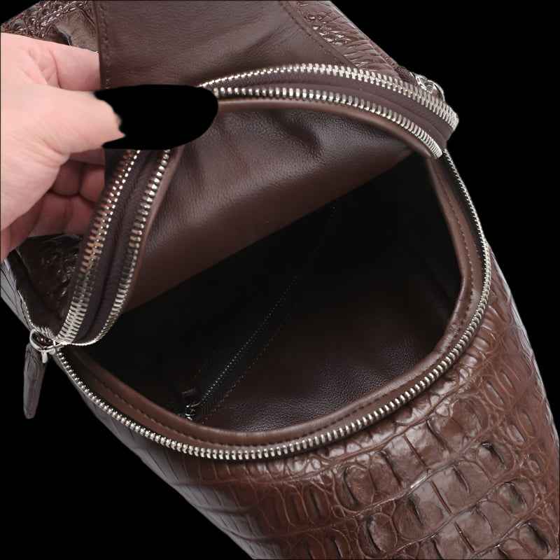 Crocodile Leather Crossbody Bag | Casual Chest & Sling Bag