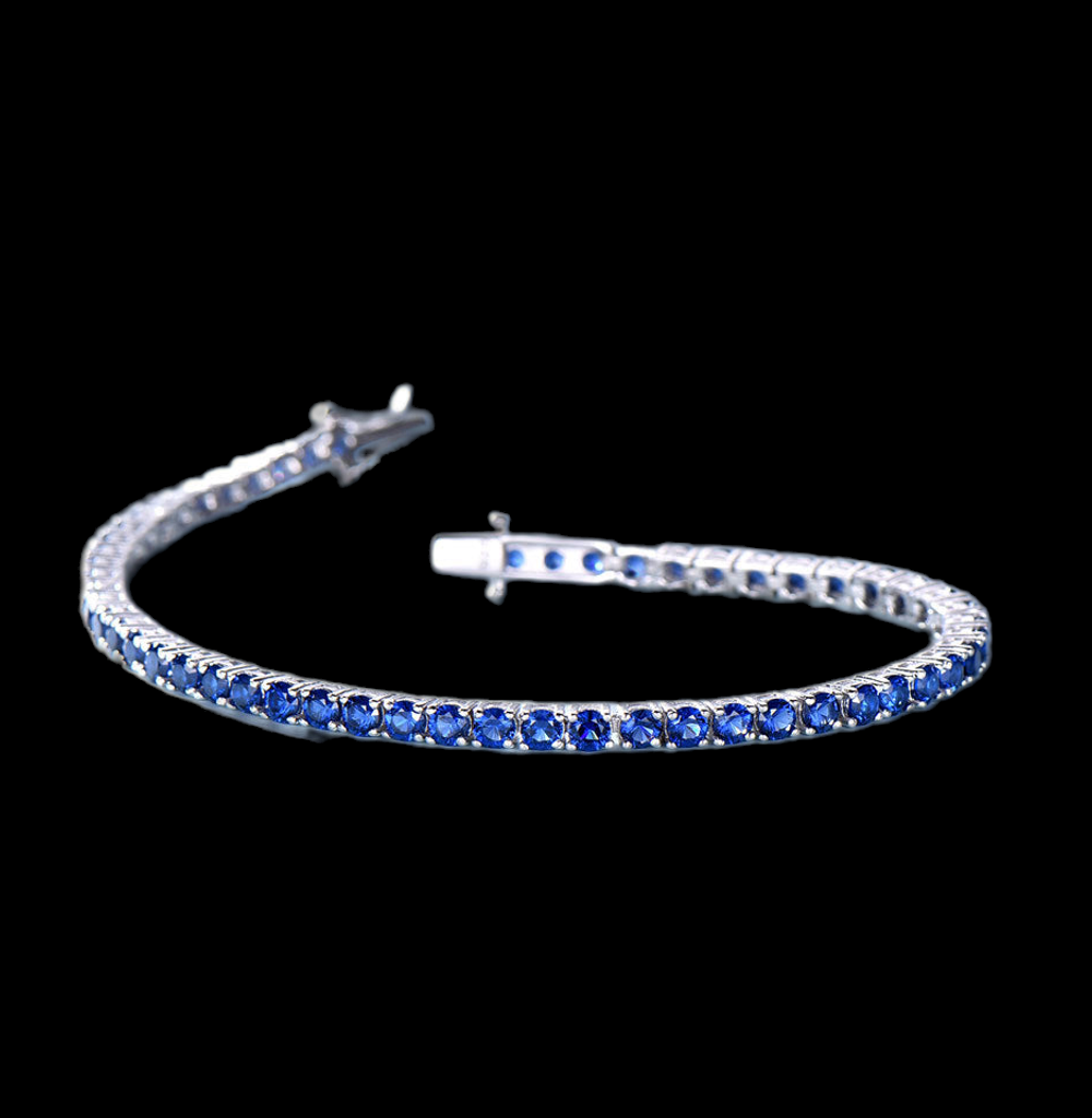 Tennis Bracelet Blue Silver