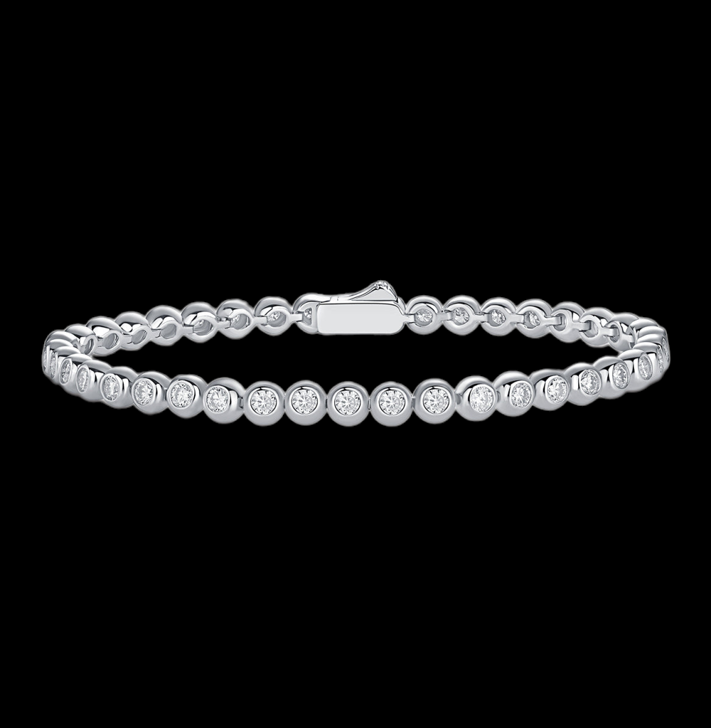 Round Silver Tennis Bracelet
