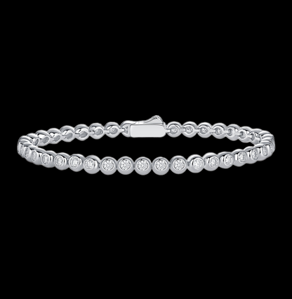 Round Silver Tennis Bracelet